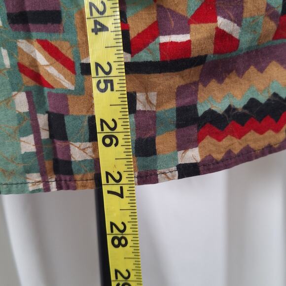 Vintage Stage West 90s Geometric Print Button Western Shirt Mens Med/Womens Lg - Picture 7 of 11